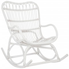 ROCKING CHAIR RATTAN WHITE - CHAIRS, STOOLS